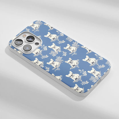 Latest 3rd-Generation Crystal Tough Glossy French Bulldog Blue iPhone Case