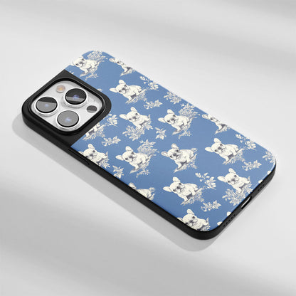 Industry-Level Tough Matte French Bulldog Blue iPhone Case