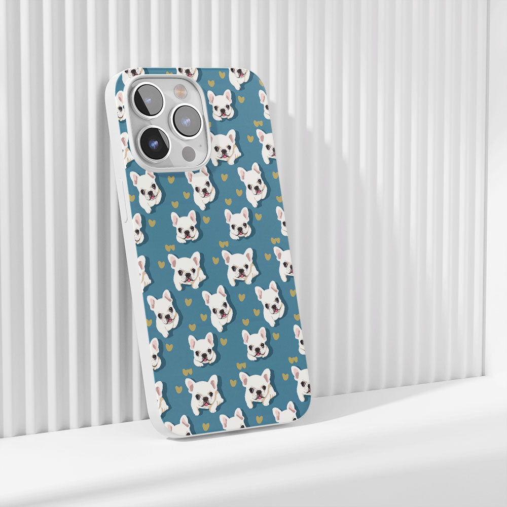 Latest 3rd-Generation Crystal Tough Glossy French Bulldog Blue iPhone Case