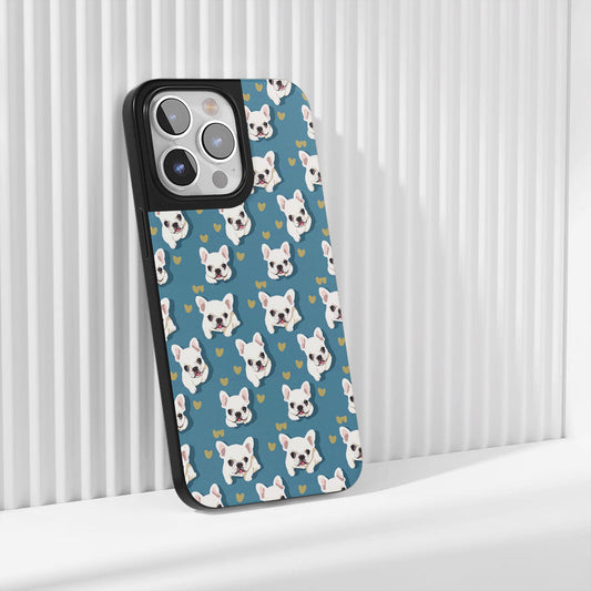 Industry-Level Tough Matte French Bulldog Blue iPhone Case