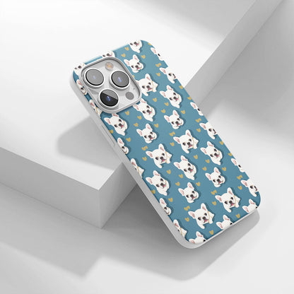 Latest 3rd-Generation Crystal Tough Glossy French Bulldog Blue iPhone Case