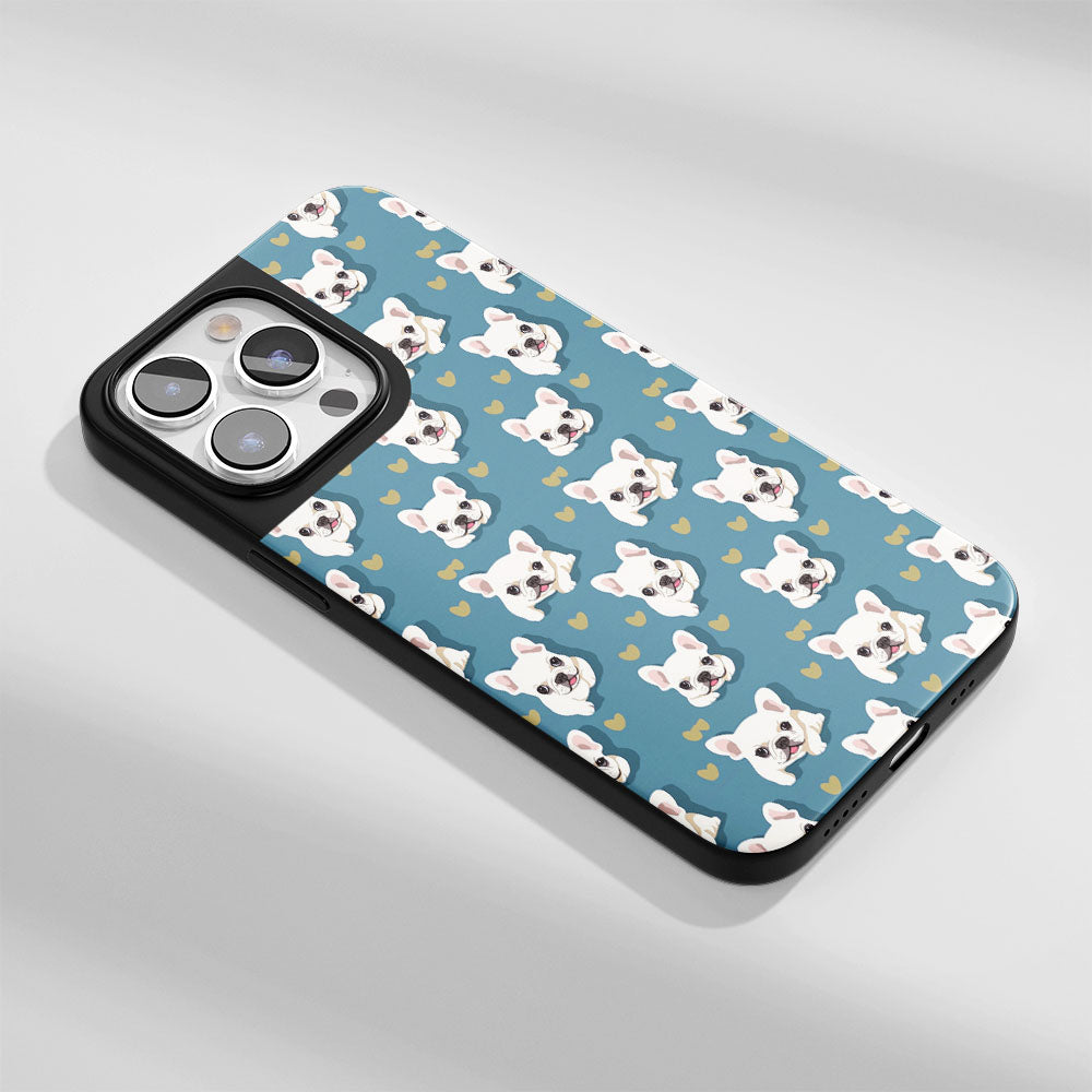 Industry-Level Tough Matte French Bulldog Blue iPhone Case