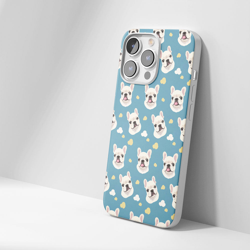 Latest 3rd-Generation Crystal Tough Glossy French Bulldog Blue iPhone Case