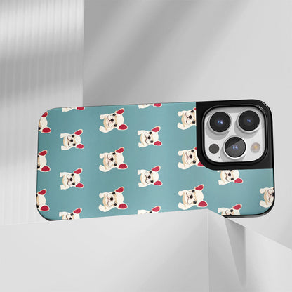 Industry-Level Tough Matte French Bulldog Blue iPhone Case