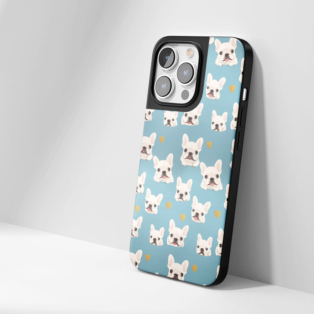 Industry-Level Tough Matte French Bulldog Blue iPhone Case