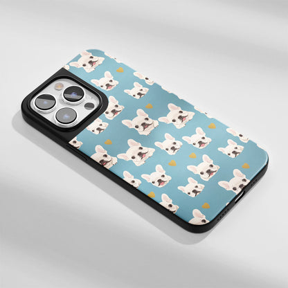 Industry-Level Tough Matte French Bulldog Blue iPhone Case