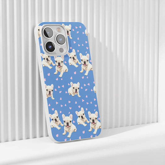 Latest 3rd-Generation Crystal Tough Glossy French Bulldog Blue iPhone Case