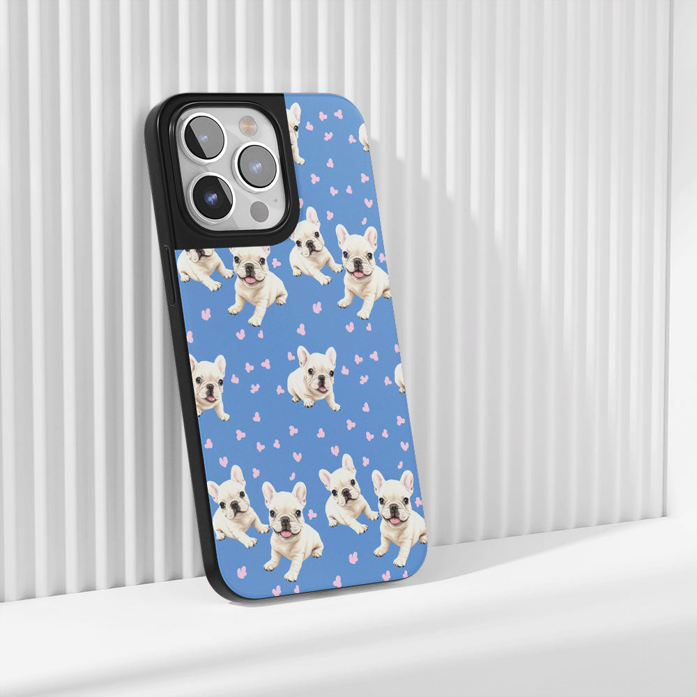 Industry-Level Tough Matte French Bulldog Blue iPhone Case