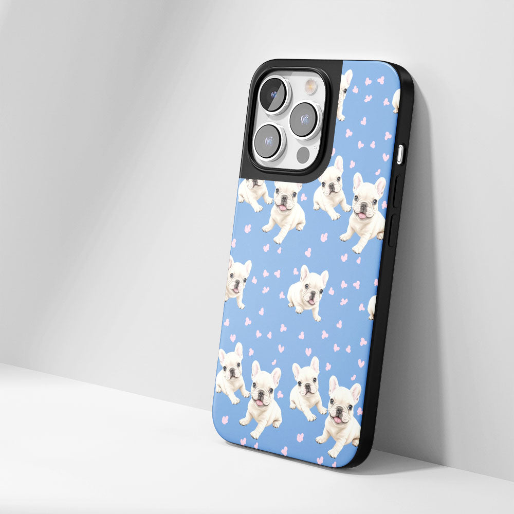 Industry-Level Tough Matte French Bulldog Blue iPhone Case