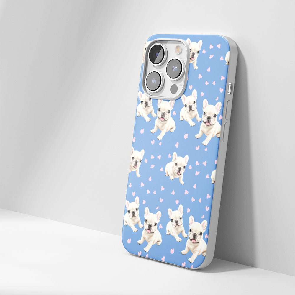 Latest 3rd-Generation Crystal Tough Glossy French Bulldog Blue iPhone Case