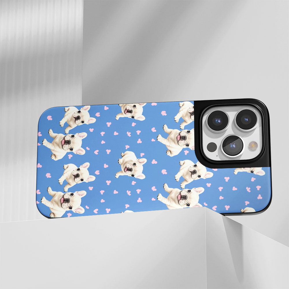 Industry-Level Tough Matte French Bulldog Blue iPhone Case