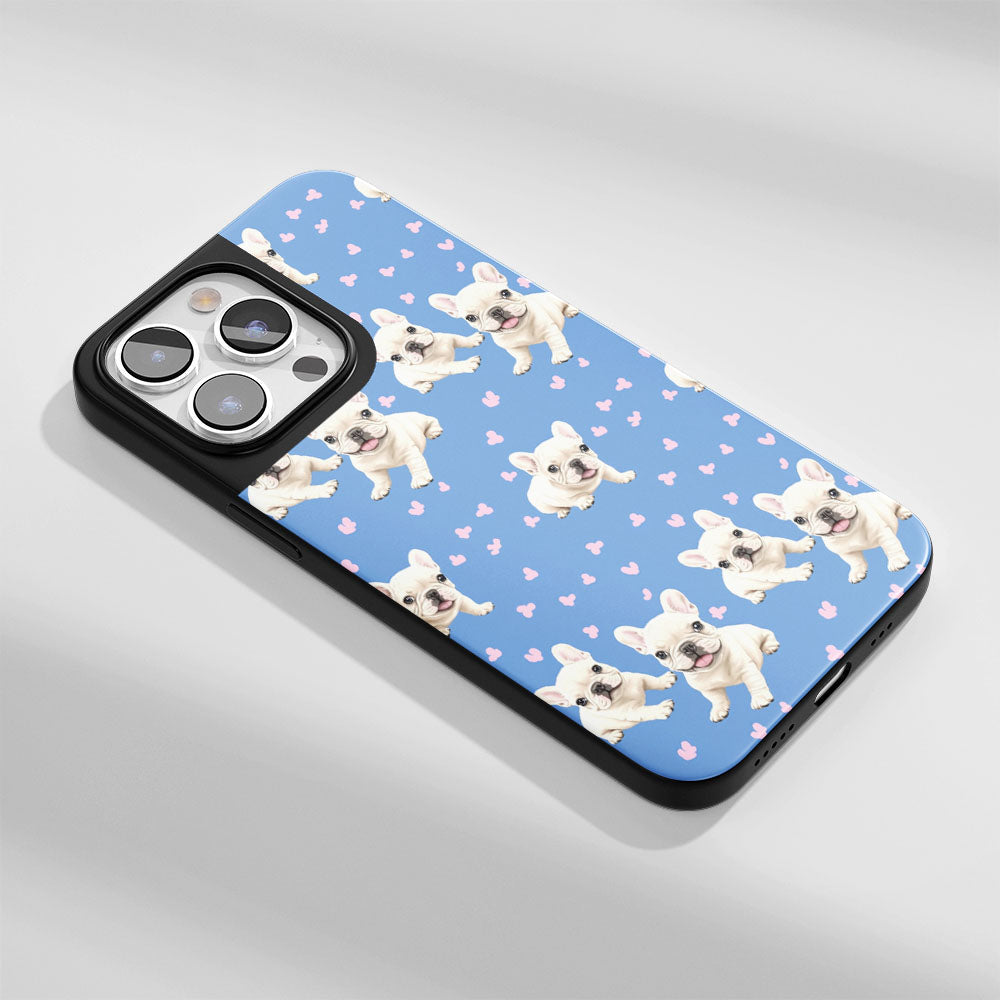 Industry-Level Tough Matte French Bulldog Blue iPhone Case