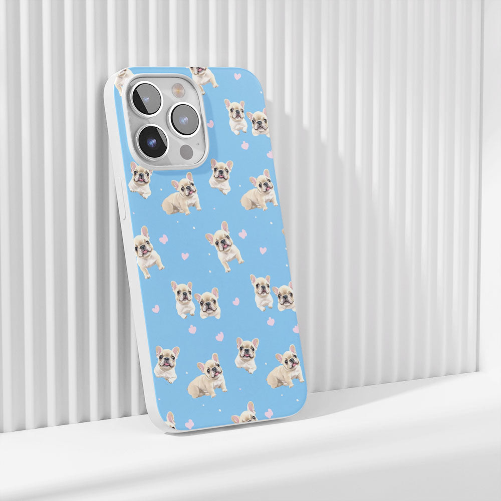 Latest 3rd-Generation Crystal Tough Glossy French Bulldog Blue iPhone Case