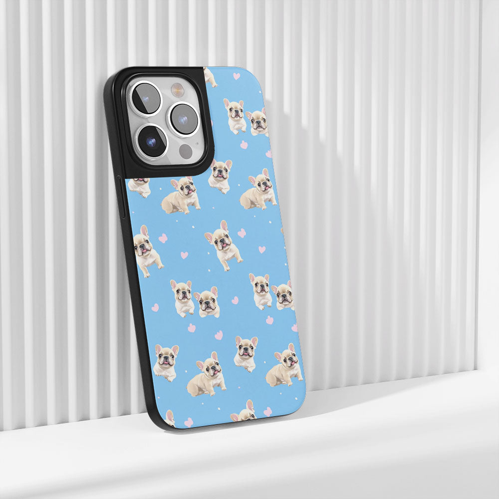 Industry-Level Tough Matte French Bulldog Blue iPhone Case