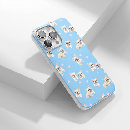 Latest 3rd-Generation Crystal Tough Glossy French Bulldog Blue iPhone Case