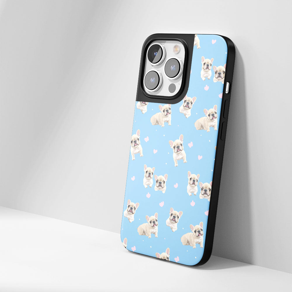 Industry-Level Tough Matte French Bulldog Blue iPhone Case