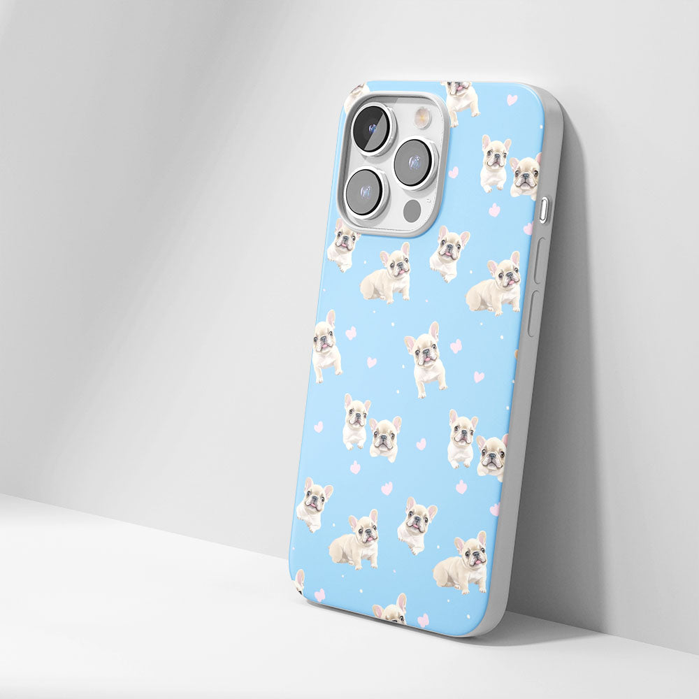 Latest 3rd-Generation Crystal Tough Glossy French Bulldog Blue iPhone Case