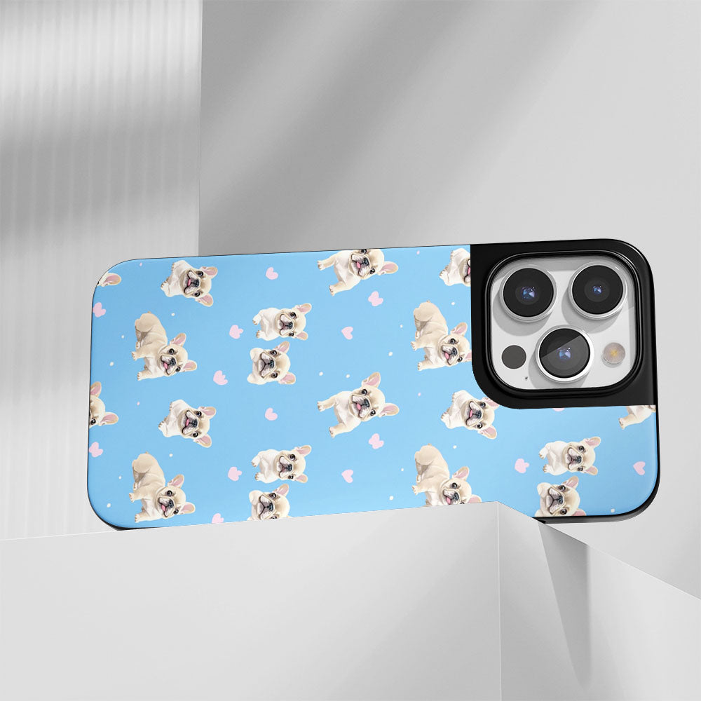 Industry-Level Tough Matte French Bulldog Blue iPhone Case