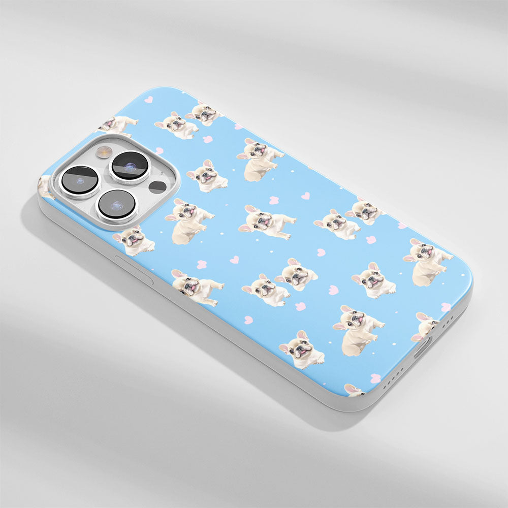 Latest 3rd-Generation Crystal Tough Glossy French Bulldog Blue iPhone Case