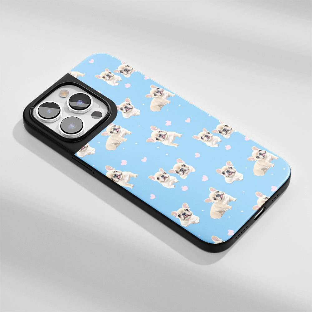 Industry-Level Tough Matte French Bulldog Blue iPhone Case