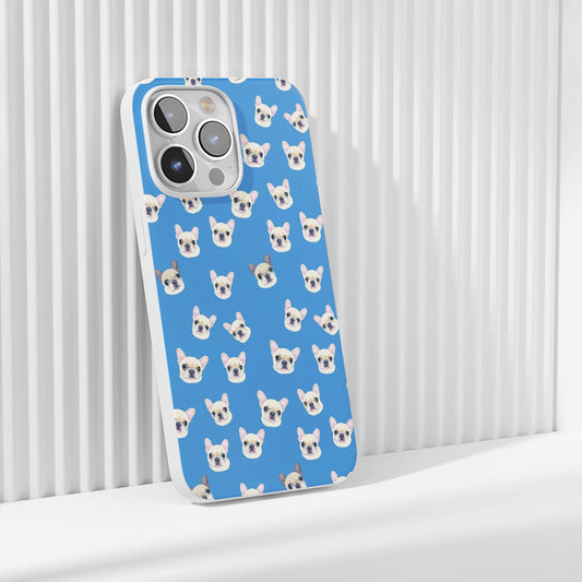 Latest 3rd-Generation Crystal Tough Glossy French Bulldog Blue iPhone Case