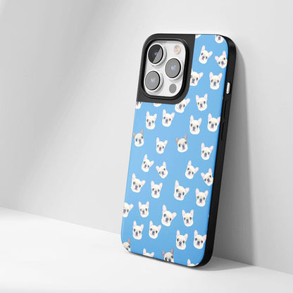 Industry-Level Tough Matte French Bulldog Blue iPhone Case