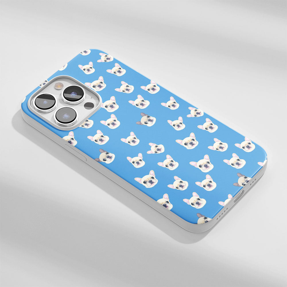 Latest 3rd-Generation Crystal Tough Glossy French Bulldog Blue iPhone Case