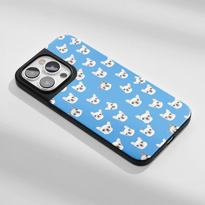 Industry-Level Tough Matte French Bulldog Blue iPhone Case