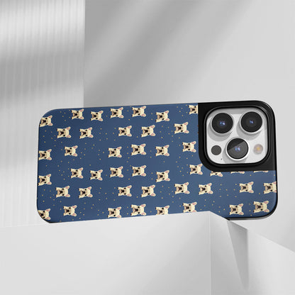 Industry-Level Tough Matte French Bulldog Blue iPhone Case