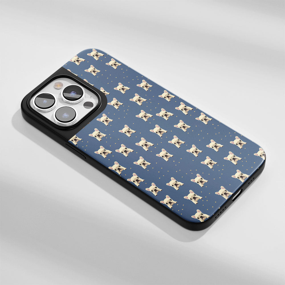 Industry-Level Tough Matte French Bulldog Blue iPhone Case