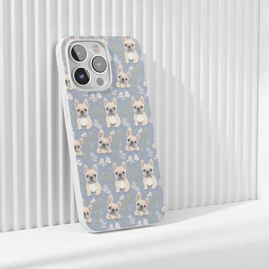 Latest 3rd-Generation Crystal Tough Glossy French Bulldog Blue iPhone Case