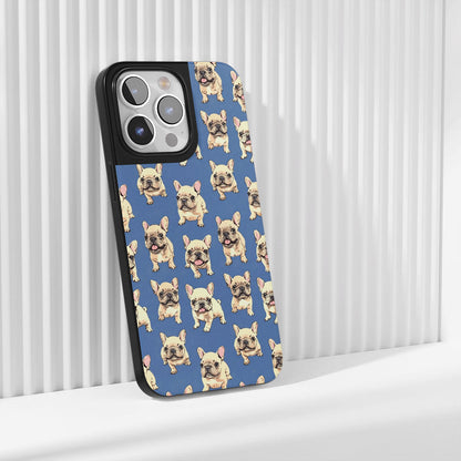 Industry-Level Tough Matte French Bulldog Blue iPhone Case