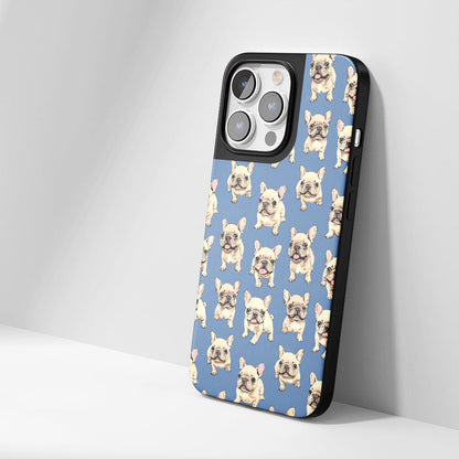 Industry-Level Tough Matte French Bulldog Blue iPhone Case