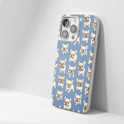 Latest 3rd-Generation Crystal Tough Glossy French Bulldog Blue iPhone Case