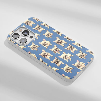 Latest 3rd-Generation Crystal Tough Glossy French Bulldog Blue iPhone Case