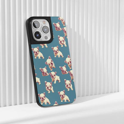 Industry-Level Tough Matte French Bulldog Blue iPhone Case