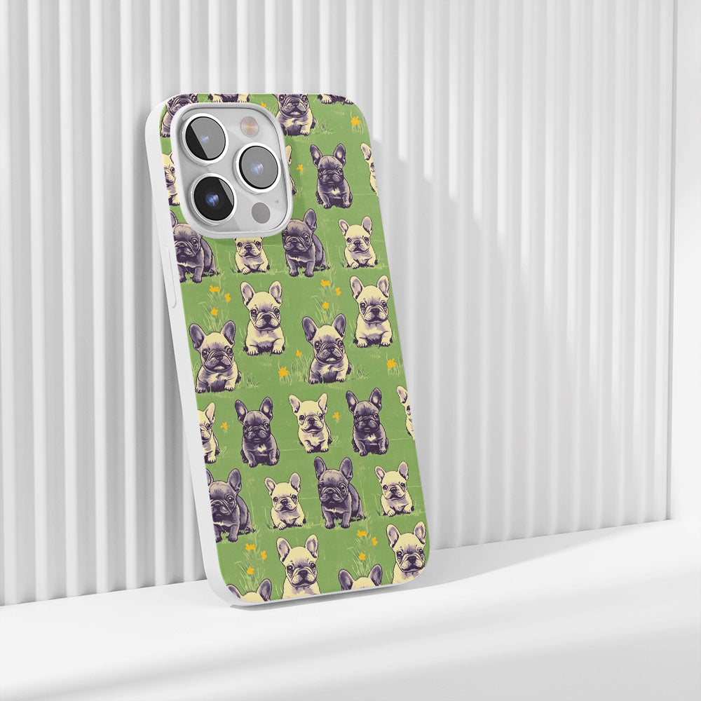 Latest 3rd-Generation Crystal Tough Glossy French Bulldog Green iPhone Case