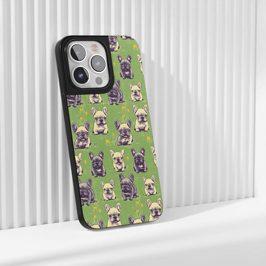 Industry-Level Tough Matte French Bulldog Green iPhone Case