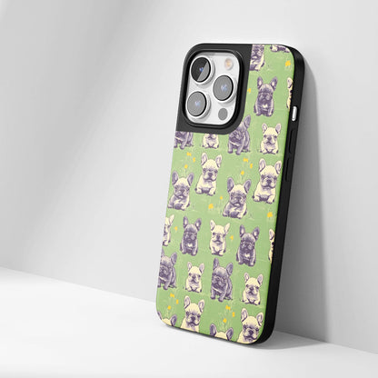 Industry-Level Tough Matte French Bulldog Green iPhone Case