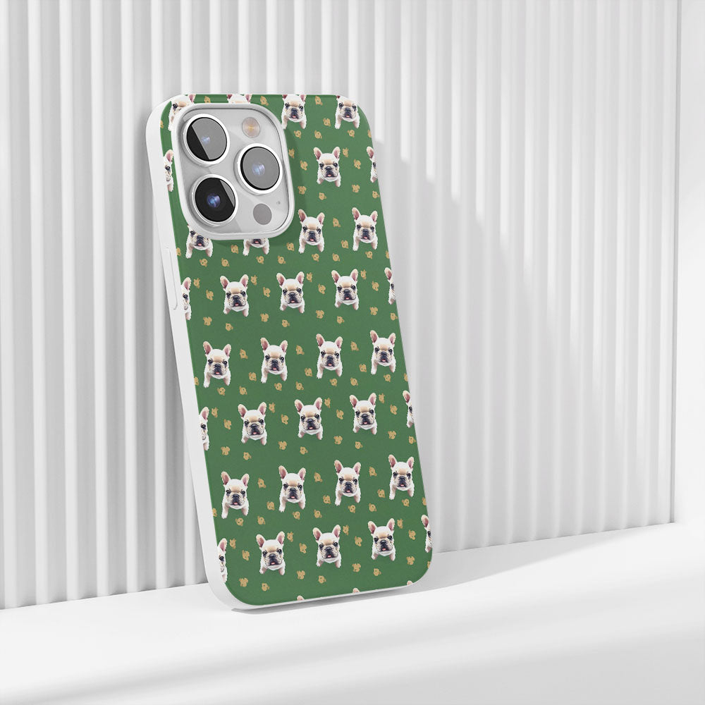 Latest 3rd-Generation Crystal Tough Glossy French Bulldog Green iPhone Case