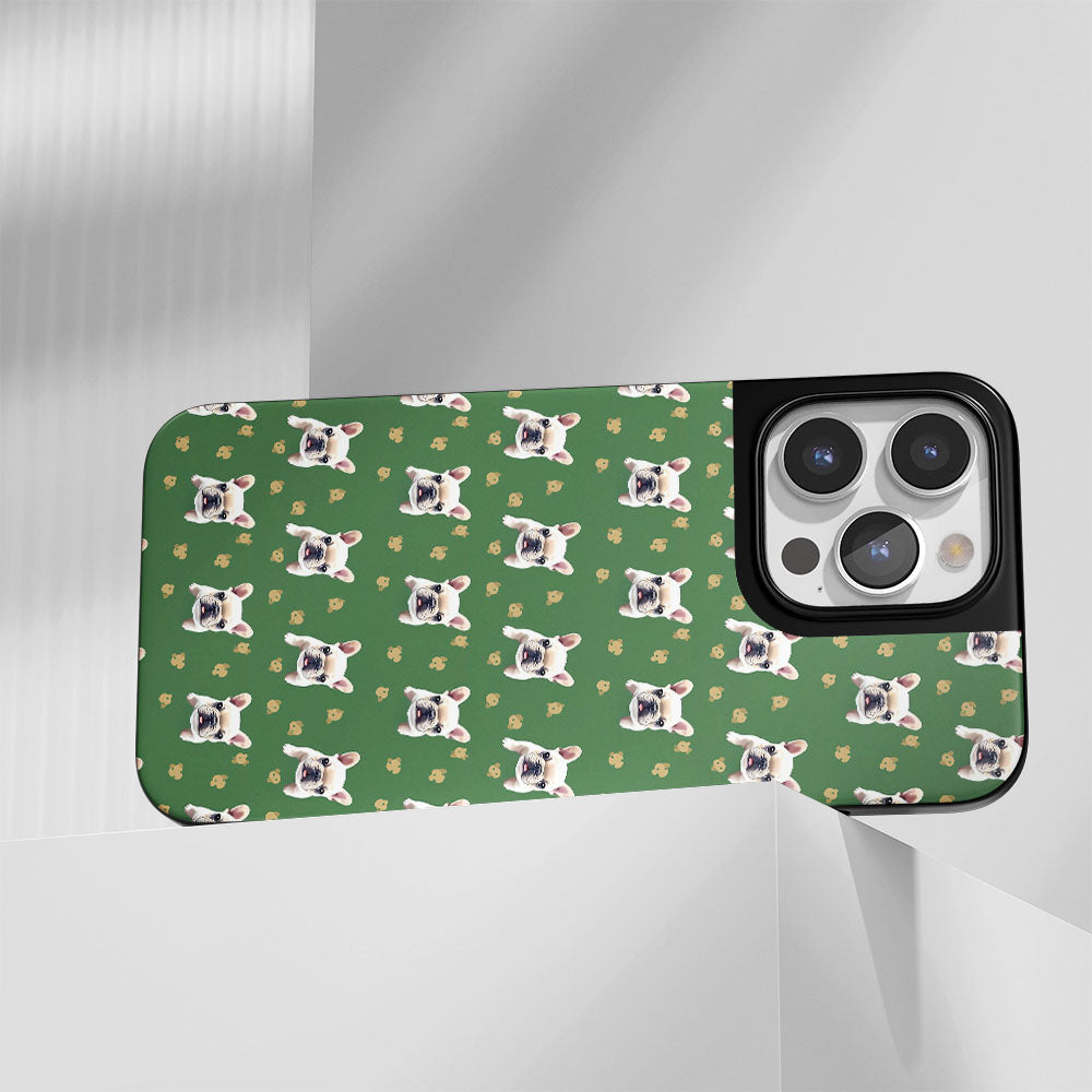 Industry-Level Tough Matte French Bulldog Green iPhone Case