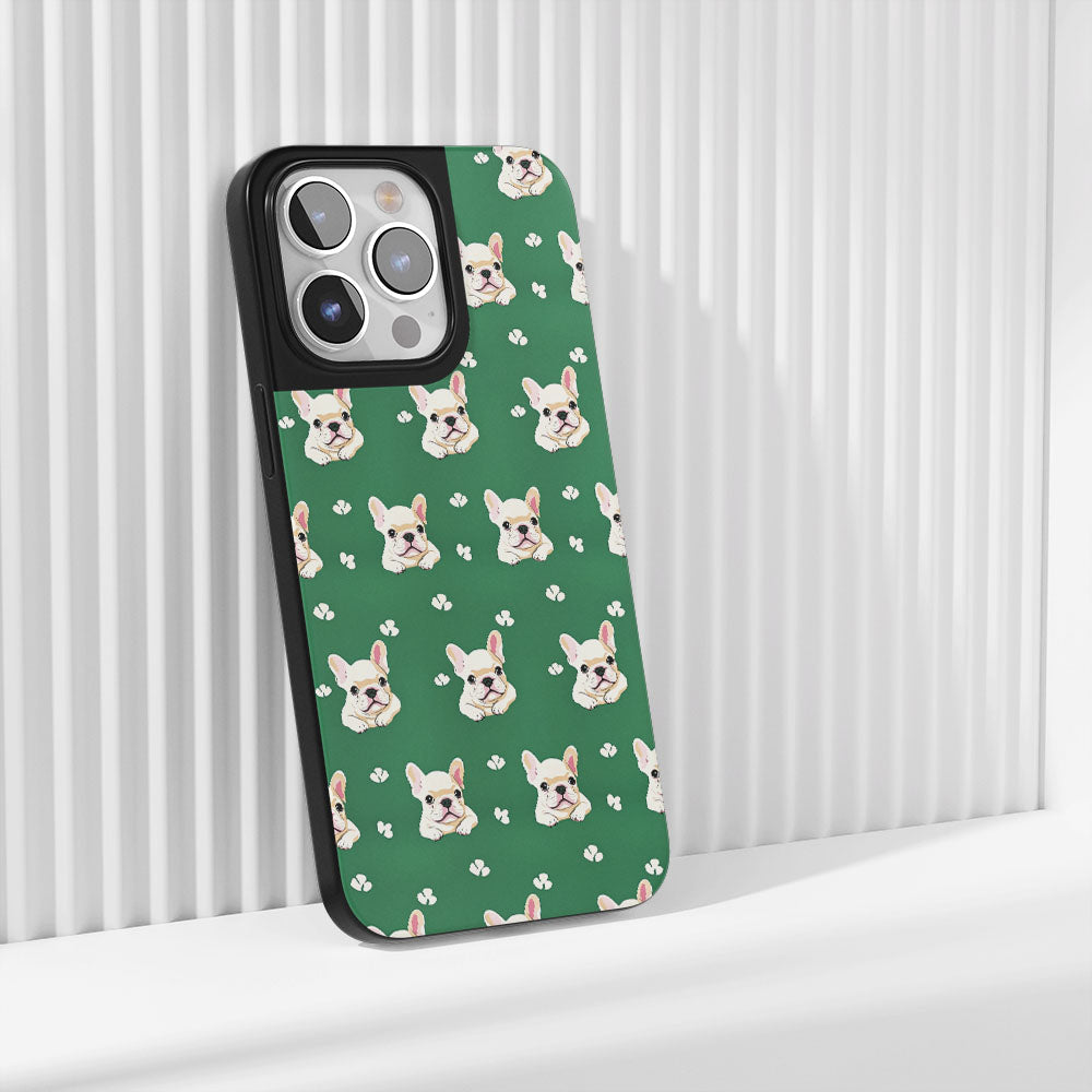 Industry-Level Tough Matte French Bulldog Green iPhone Case