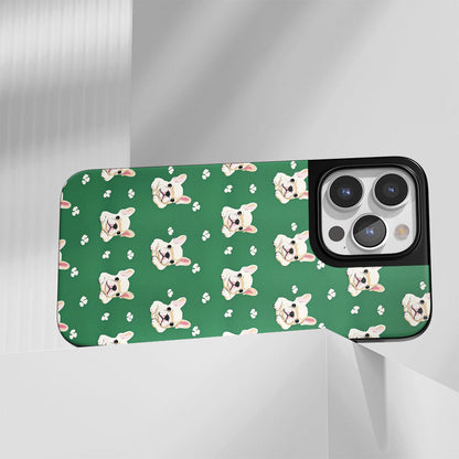 Industry-Level Tough Matte French Bulldog Green iPhone Case