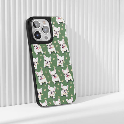 Industry-Level Tough Matte French Bulldog Green iPhone Case