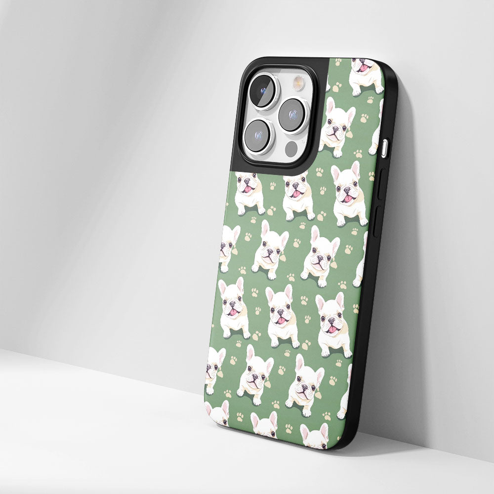 Industry-Level Tough Matte French Bulldog Green iPhone Case