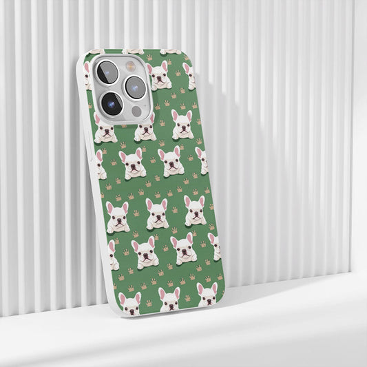 Latest 3rd-Generation Crystal Tough Glossy French Bulldog Green iPhone Case