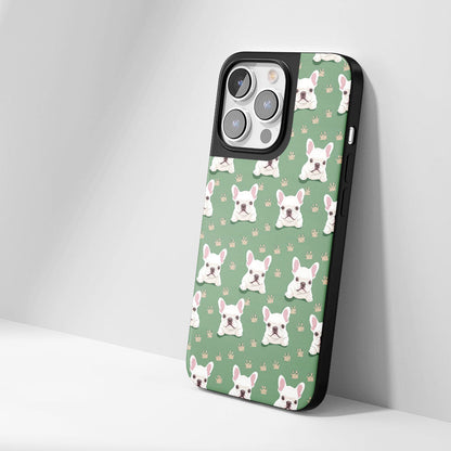 Industry-Level Tough Matte French Bulldog Green iPhone Case