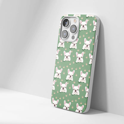 Latest 3rd-Generation Crystal Tough Glossy French Bulldog Green iPhone Case