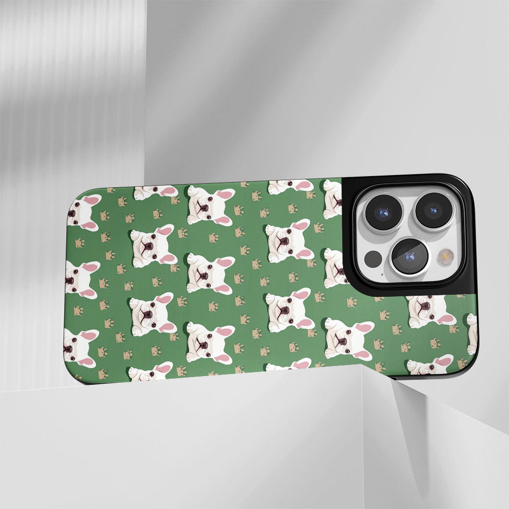 Industry-Level Tough Matte French Bulldog Green iPhone Case