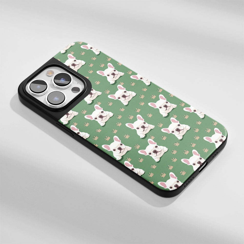 Industry-Level Tough Matte French Bulldog Green iPhone Case